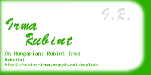 irma rubint business card